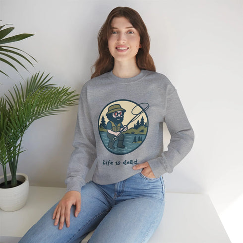 Grateful Dead - Fly Fishin' Jerry | Life is dead. Crewneck Sweatshirt - StealieShop